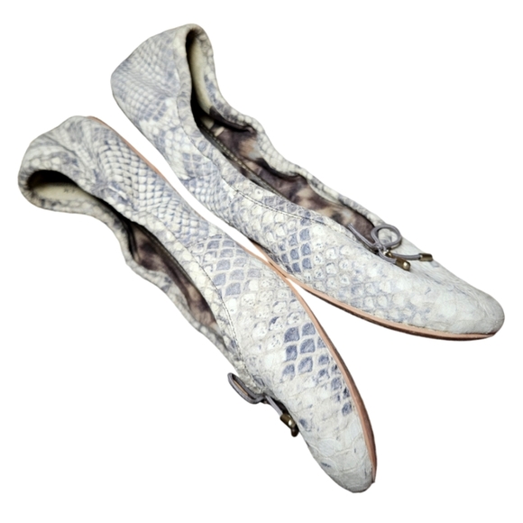 Sam Edelman Felicia Snake Print Leather Flats - Picture 6 of 10